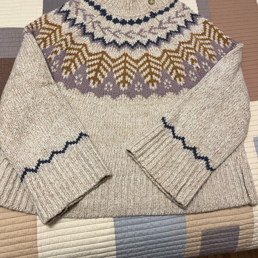Women's Beige Patterned Sweater